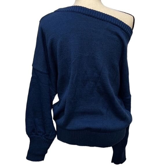 FTF Off-Shoulder Button Detail Sweater - Picture 9 of 12